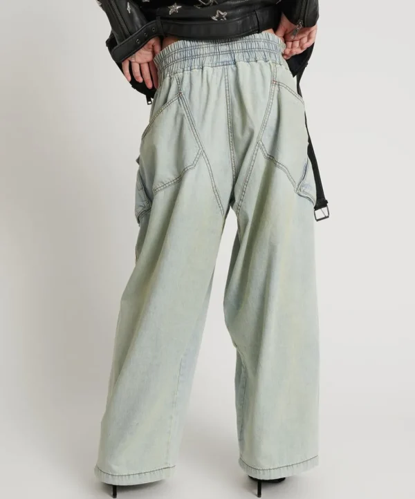 ONE TEASPOON Kansas Blue Denim Parachute Pants | Women Denim Jeans