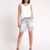 ONE TEASPOON Kansas Blue Jackson Mid Waist Wide Leg Shorts | Women Denim Shorts