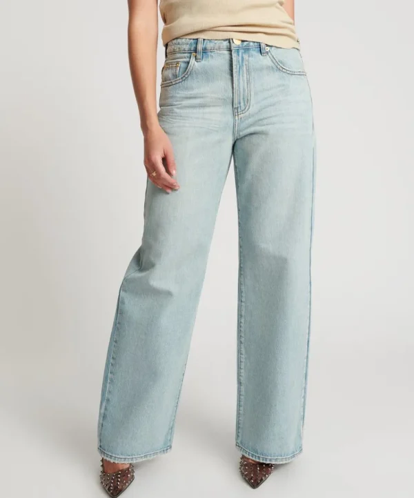 ONE TEASPOON Kansas Blue Jackson Mid Waist Wide Leg Jeans | Women Denim Jeans