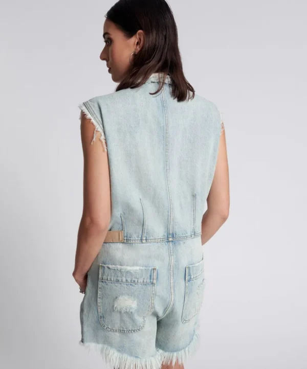 ONE TEASPOON Kansas Blue Palisades Overall | Women Denim Jumpsuits