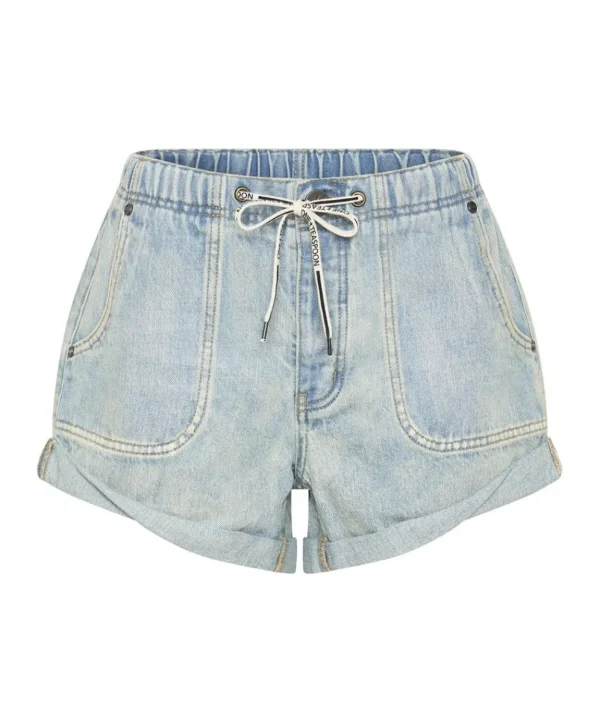 ONE TEASPOON Kansas Blue Shabby Bandit Drawstring Boyfriend Shorts | Women Denim Shorts