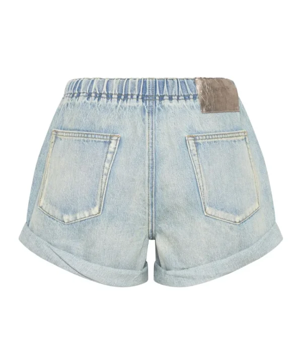 ONE TEASPOON Kansas Blue Shabby Bandit Drawstring Boyfriend Shorts | Women Denim Shorts