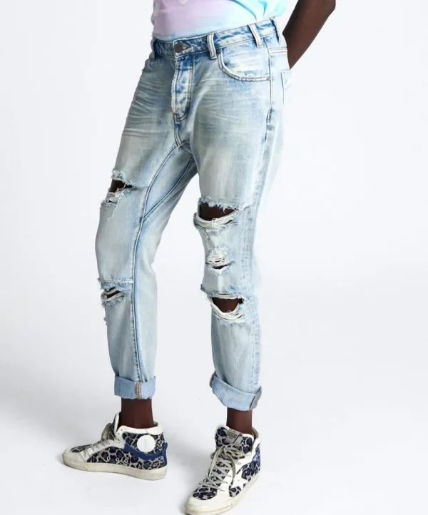 ONE TEASPOON Kansas Blue Trashed Saints Boyfriend Jeans | Women Denim Jeans