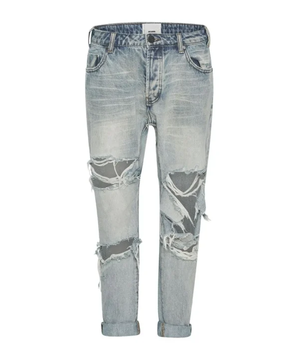 ONE TEASPOON Kansas Blue Trashed Saints Boyfriend Jeans | Women Denim Jeans