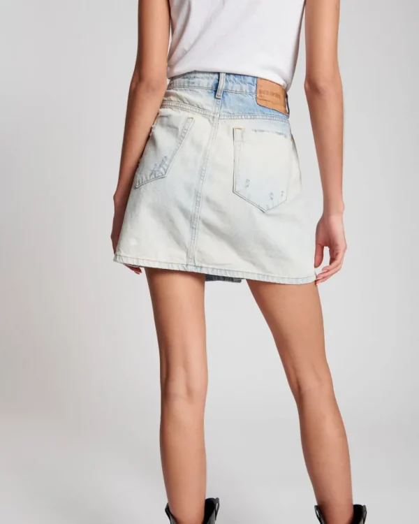 ONE TEASPOON Kansas Viper High Waist Button Through Mini Skirt | Women Denim Skirts