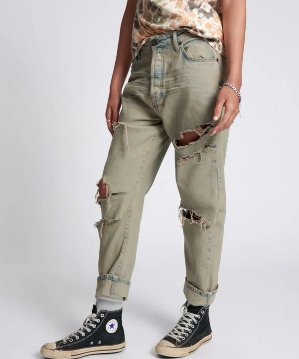 ONE TEASPOON Khaki Haze Bandits Relaxed Jeans | Women Denim Jeans