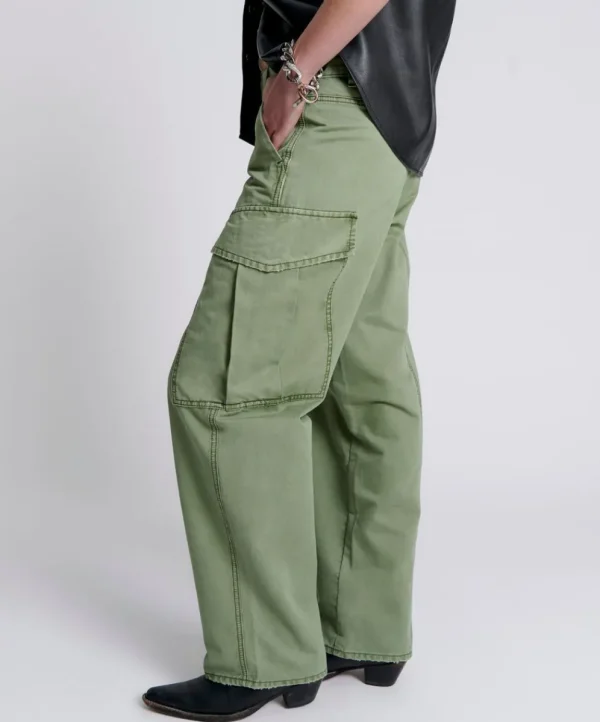 ONE TEASPOON Khaki New Fiction Wide Leg Cargo Jeans | Women Denim Jeans