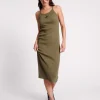 ONE TEASPOON Khaki Rib Singlet Midi Dress | Women Midi & Maxi Dresses