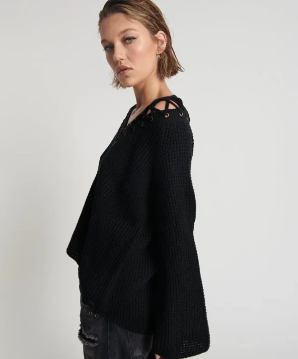 ONE TEASPOON Laced Up Knit Sweater | Women Knitwear