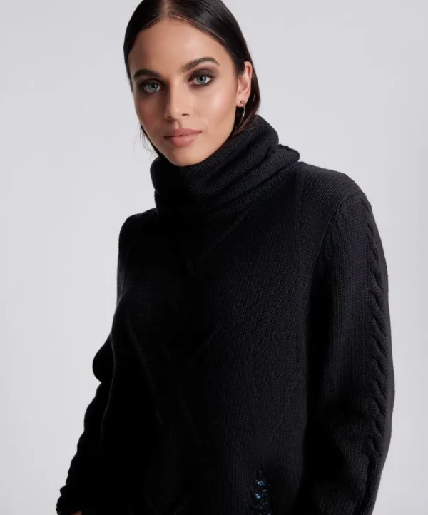 ONE TEASPOON Laddered Roll Neck Sweater | Women Knitwear