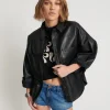 ONE TEASPOON Last Kiss Leather Daria Shacket | Women Leather Jackets