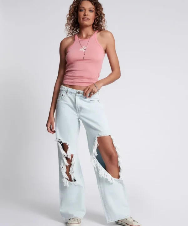 ONE TEASPOON Le Surf Jackson Mid Waist Wide Leg Jeans | Women Denim Jeans