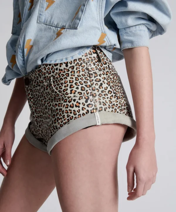 ONE TEASPOON Leopard Print Leather Low Waist Bandits | Women Bottoms