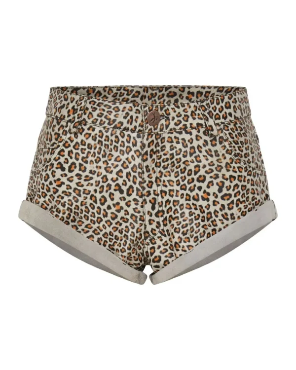 ONE TEASPOON Leopard Print Leather Low Waist Bandits | Women Bottoms