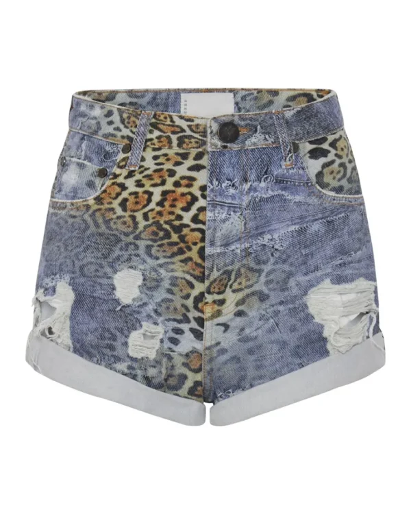 ONE TEASPOON Leoparty Bandits High Waist Denim Shorts | Women Denim Shorts