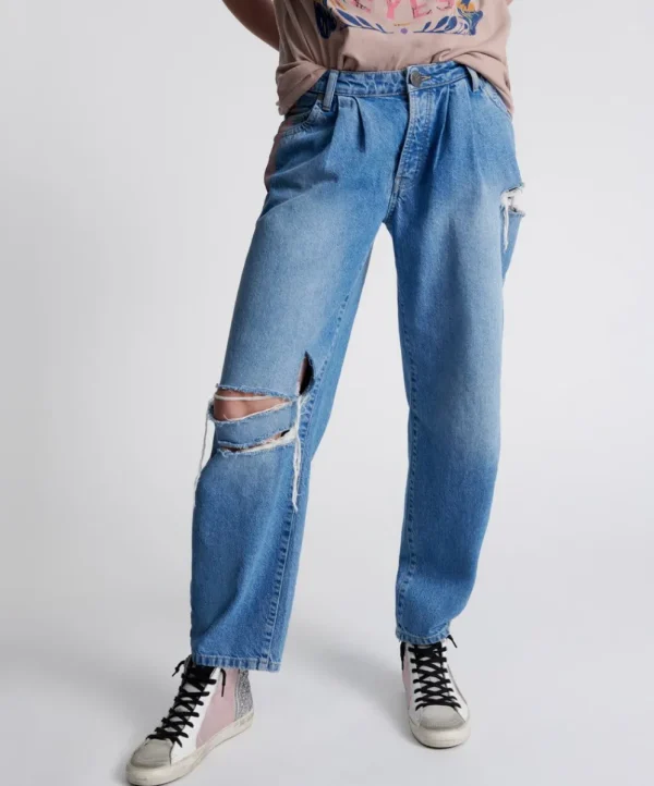 ONE TEASPOON Linear Blue Smiths Trouser Jeans | Women Denim Jeans