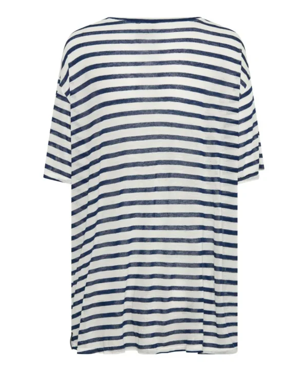 ONE TEASPOON Linen Stripe Boyfriend Tee | Women Basic Tees