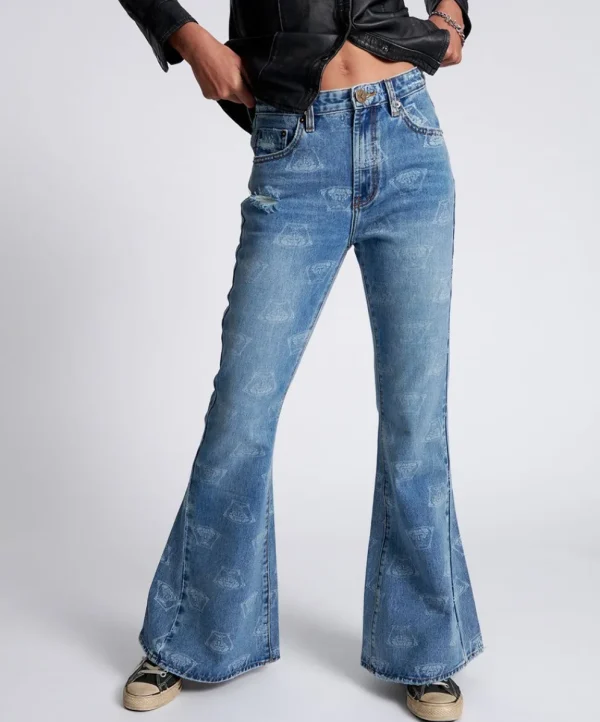 ONE TEASPOON Medusa Marines Low Waist Extreme Flare Jeans | Women Denim Jeans