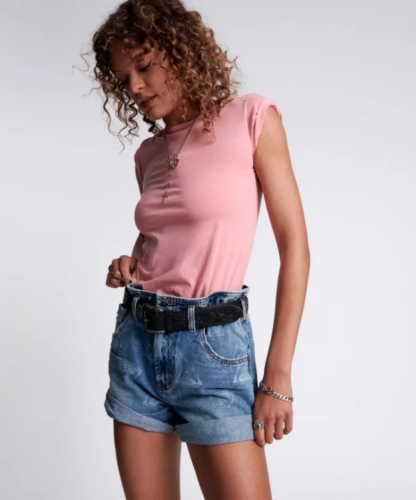 ONE TEASPOON Medusa Pioneer High Waist Vintage Fit Shorts | Women Denim Shorts