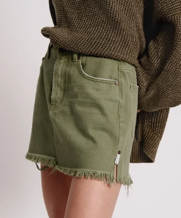 ONE TEASPOON Military Khaki 2020 Mini Denim Skirt | Women Denim Skirts