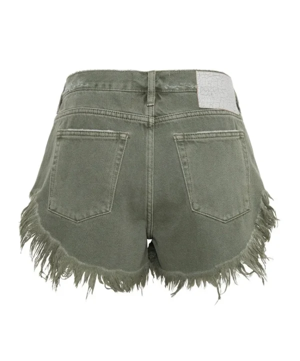 ONE TEASPOON Military Khaki Rollers Denim Shorts | Women Denim Shorts