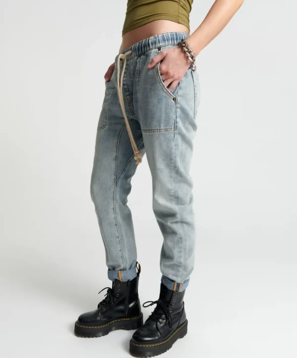 ONE TEASPOON Montana Shabbies Drawstring Boyfriend Jeans | Women Denim Jeans