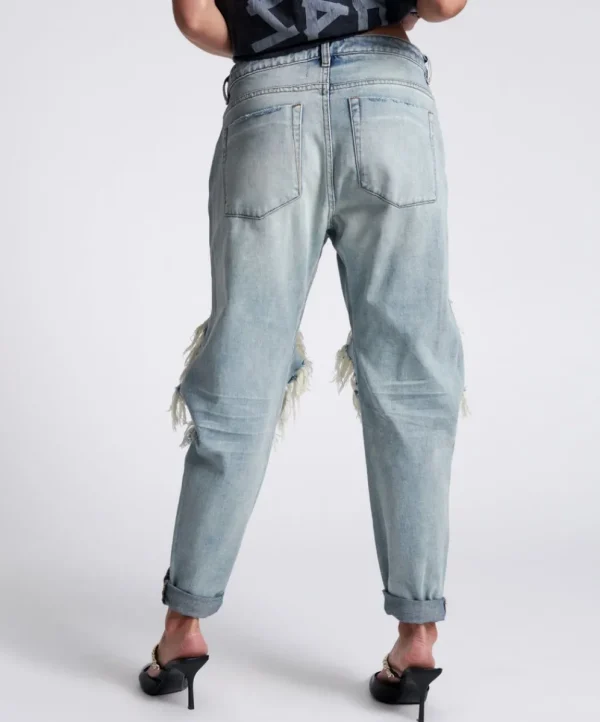 ONE TEASPOON Montanna Super Trashed Saints Boyfriend Jeans | Women Denim Jeans