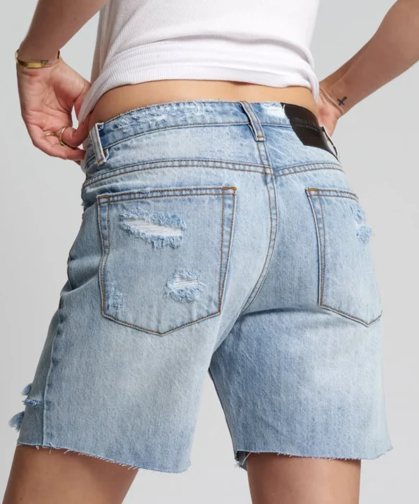 ONE TEASPOON Ocean Jackson Mid Waist Wide Leg Shorts | Women Denim Shorts