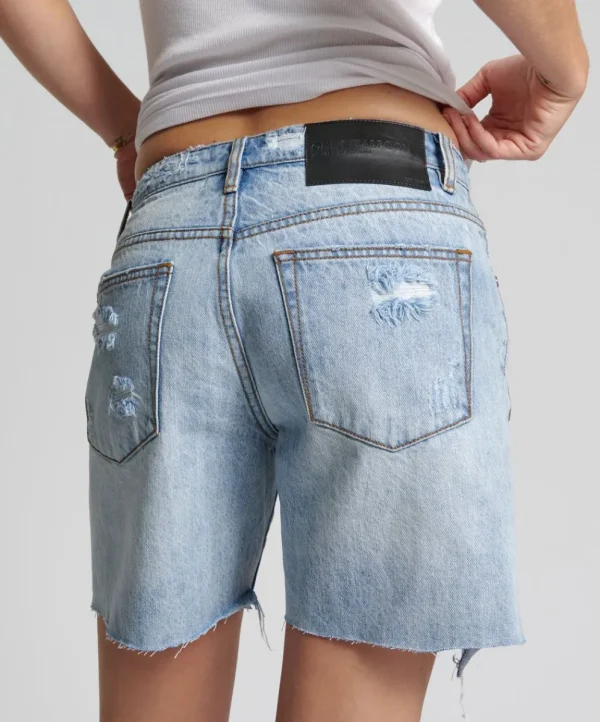 ONE TEASPOON Ocean Jackson Mid Waist Wide Leg Shorts | Women Denim Shorts