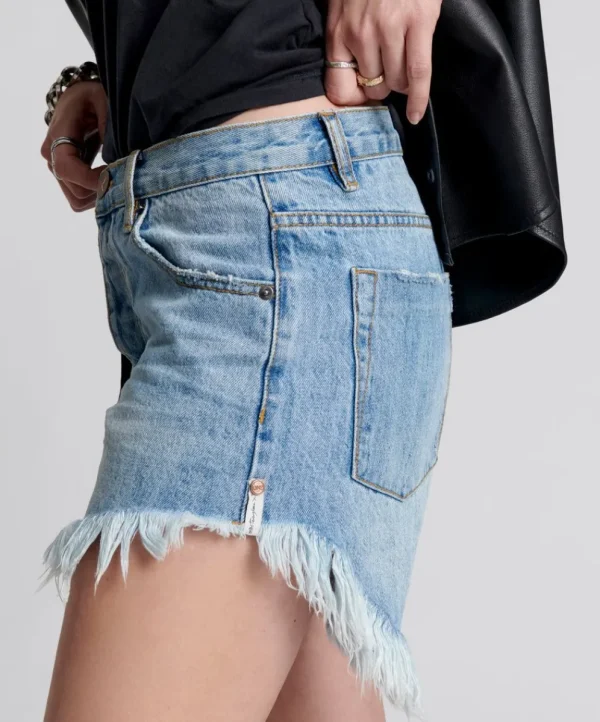 ONE TEASPOON Ocean Outlaws Mid Length Denim Shorts | Women Denim Shorts