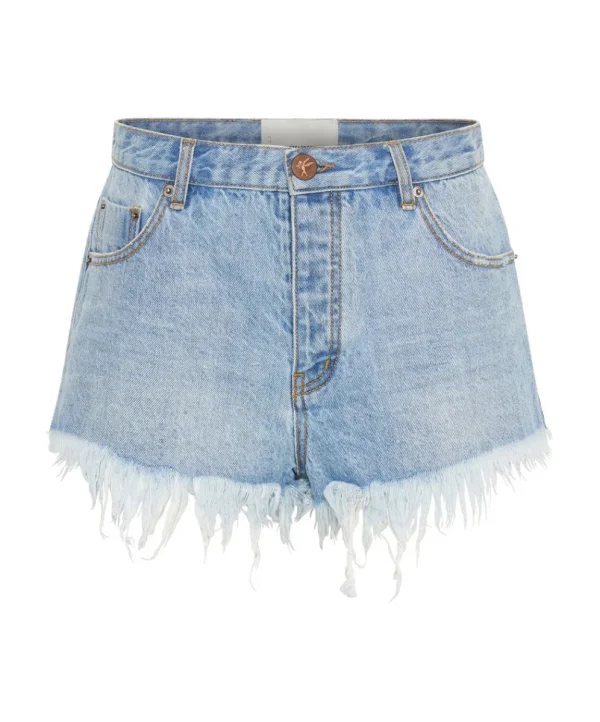 ONE TEASPOON Ocean Outlaws Mid Length Denim Shorts | Women Denim Shorts