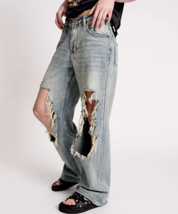 ONE TEASPOON Old Blue Jackson Mid Waist Wide Leg Jeans | Women Denim Jeans