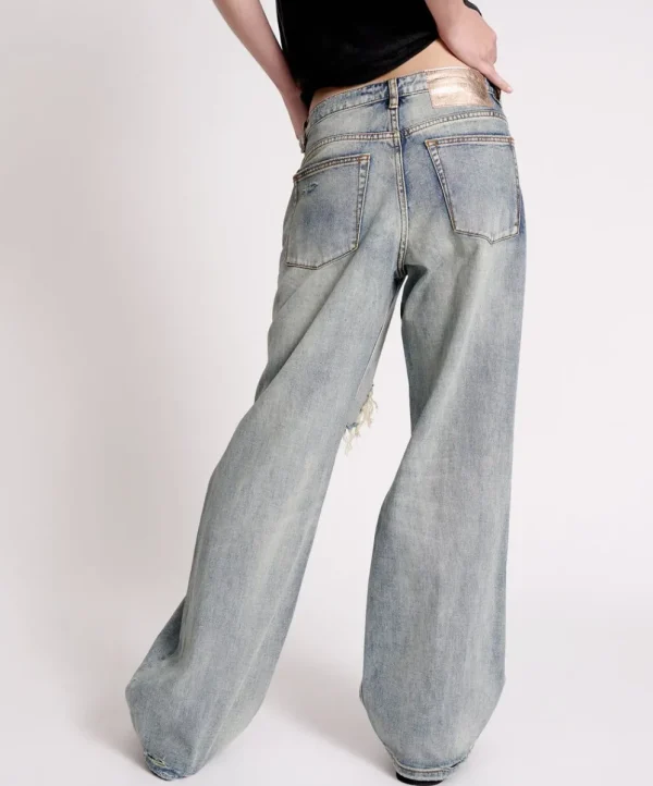 ONE TEASPOON Old Blue Jackson Mid Waist Wide Leg Jeans | Women Denim Jeans