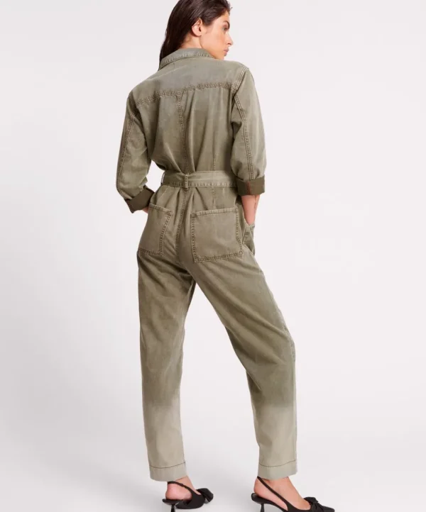 ONE TEASPOON Old Khaki Claudia Overalls | Women Denim Jumpsuits