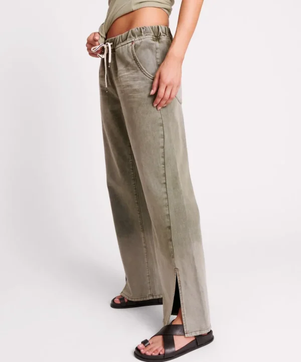 ONE TEASPOON Old Khaki Roadhouse Wide Leg Drawstring Jeans | Women Denim Jeans