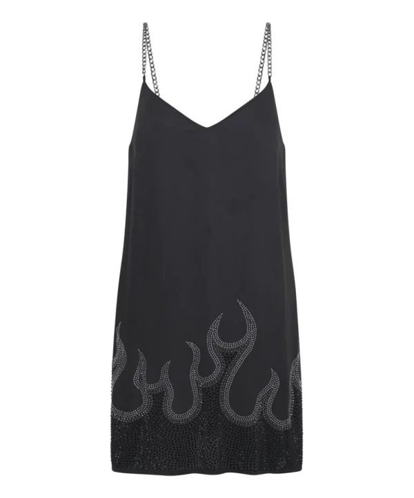 ONE TEASPOON On Fire Black Crystal Slip Dress | Women Mini Dresses