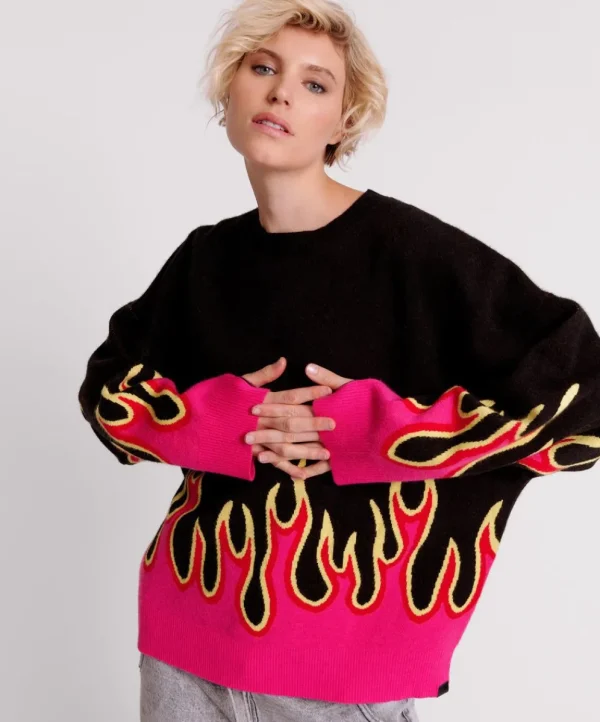 ONE TEASPOON On Fire Intarsia Sweater | Women Knitwear