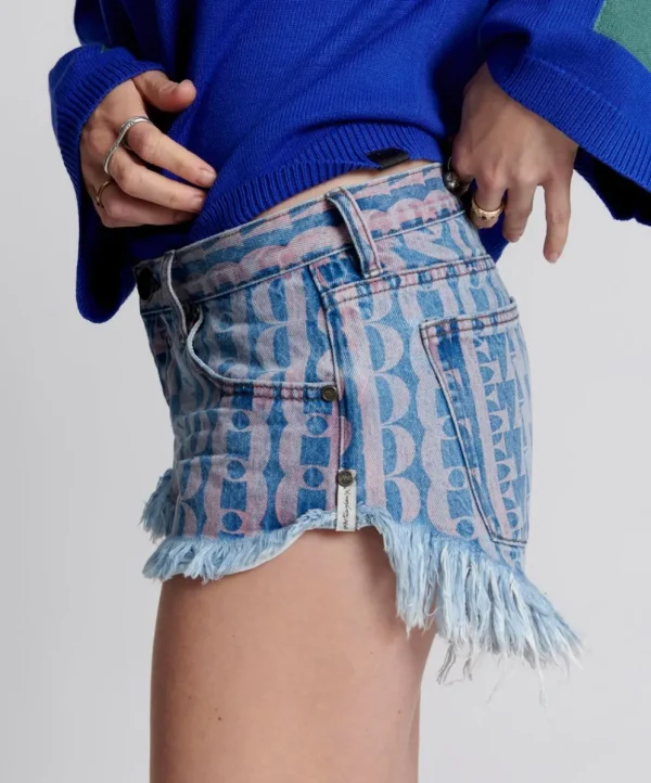 ONE TEASPOON On Repeat Dukes Low Waist Mini Denim Shorts | Women Denim Shorts