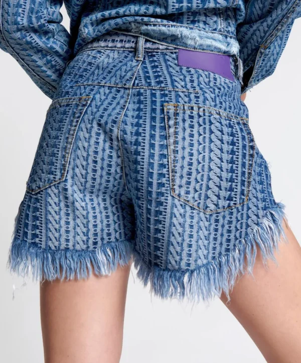 ONE TEASPOON On Repeat Le Wolves Mid Length Denim Shorts | Women Denim Shorts