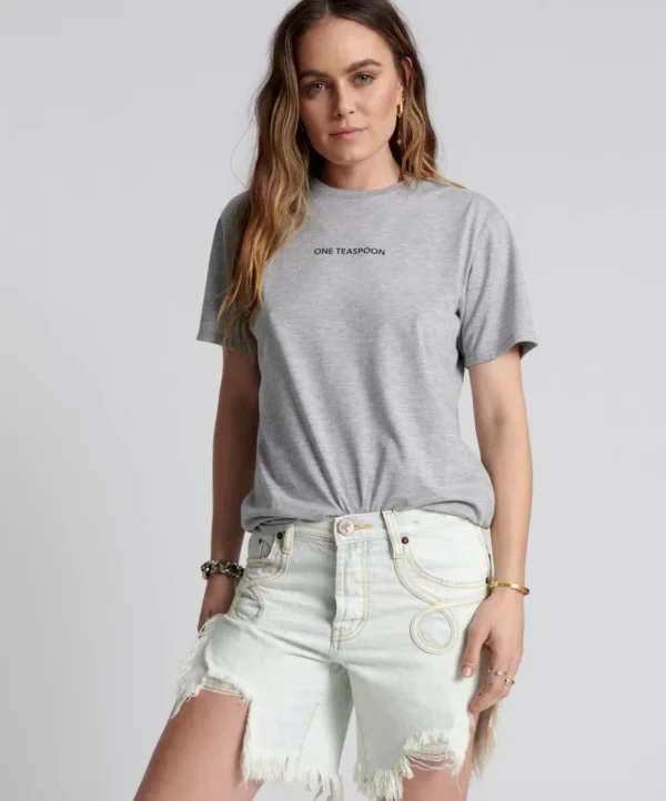 ONE TEASPOON Logo Crew Neck Tee | Women Graphic Tees