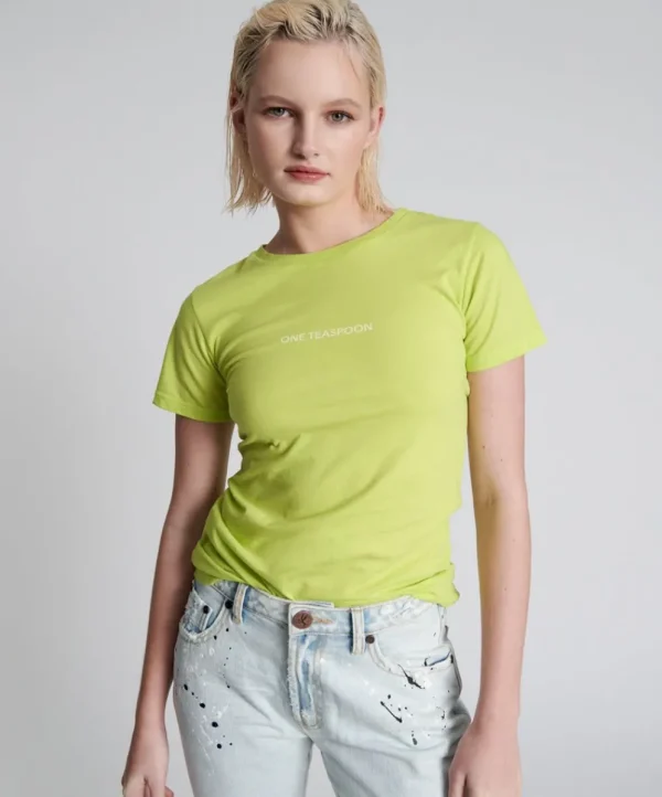 ONE TEASPOON Organic Fitted Logo Tee | Women Organic Tees