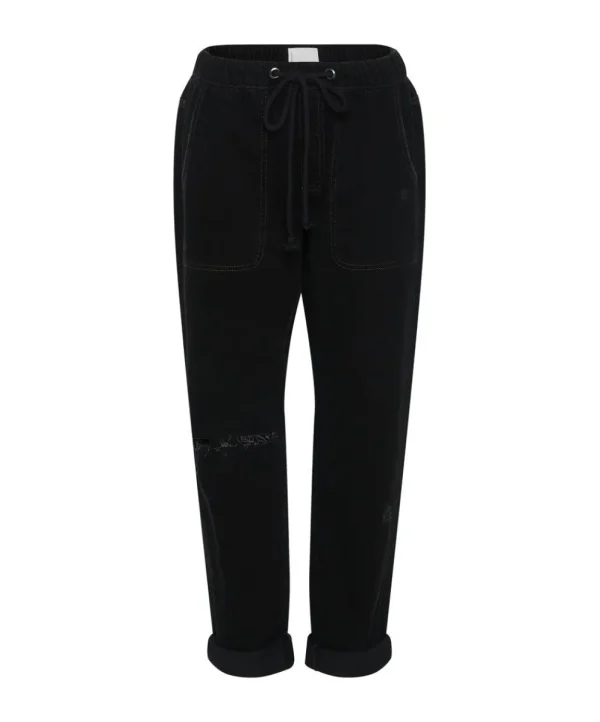 ONE TEASPOON Onyx Black Shabbies Drawstring Jeans | Women Denim Jeans