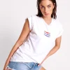 ONE TEASPOON Oversized Retro Logo Crew Tee | Women Graphic Tees