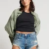 ONE TEASPOON Pacifica Artiste Rollers Low Waist Denim Shorts | Women Denim Shorts