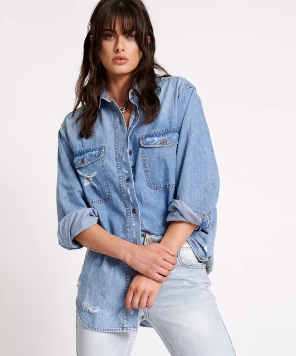 ONE TEASPOON Pacifica Classic Everyday Denim Shirt | Women Shirts