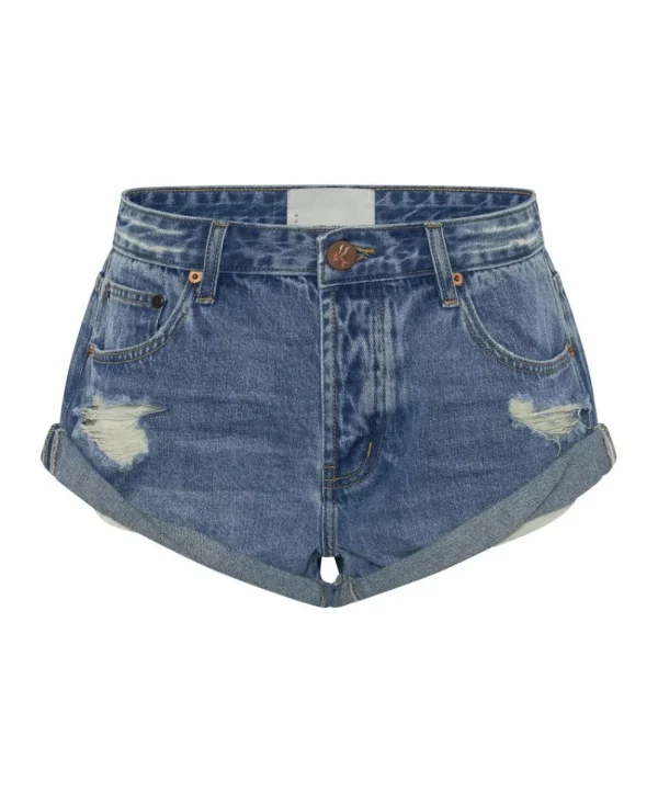 ONE TEASPOON Pacifica Smile Bandit Low Waist Denim Shorts | Women Denim Shorts