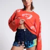 ONE TEASPOON Paint Dipped Bandits High Waist Denim Shorts | Women Denim Shorts