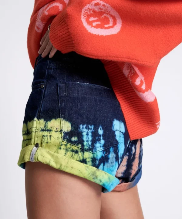 ONE TEASPOON Paint Dipped Bandits High Waist Denim Shorts | Women Denim Shorts