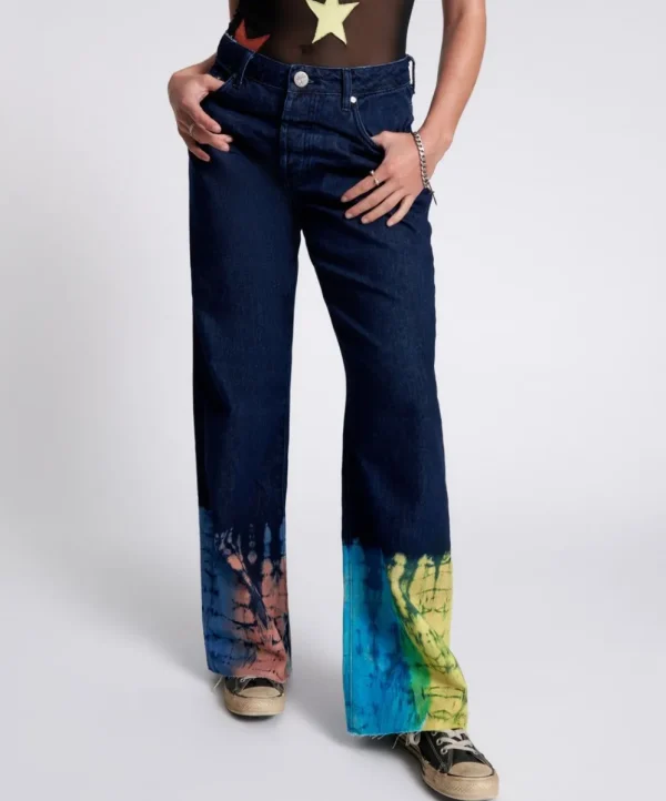 ONE TEASPOON Paint Dipped Jackson Mid Waist Wide Leg Jeans | Women Denim Jeans