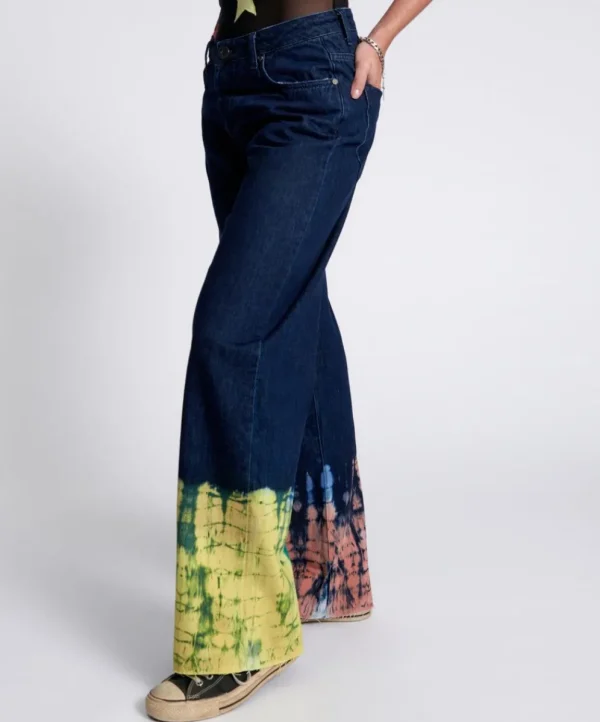 ONE TEASPOON Paint Dipped Jackson Mid Waist Wide Leg Jeans | Women Denim Jeans